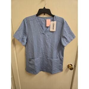 NWT L blue Comenii Scrub top